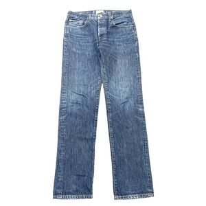 Sid Mashburn Button Fly Straight Leg Jeans 31x32 Blue Medium Wash Made in USA